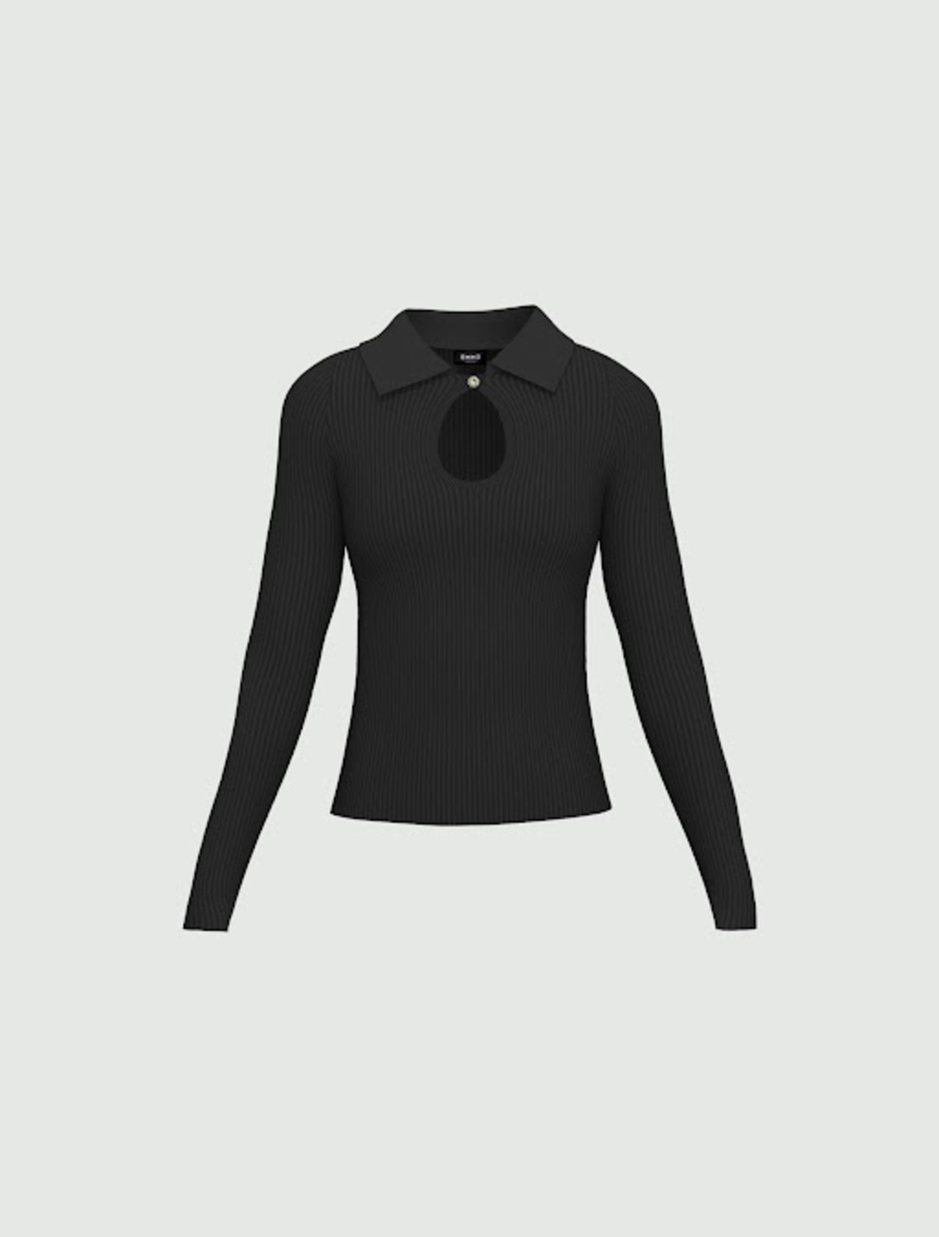 Slim-fit polo sweater - BLACK - Emme - 5
