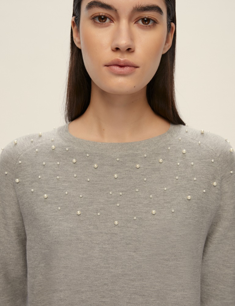 Pearl-adorned sweater - Emme - 4