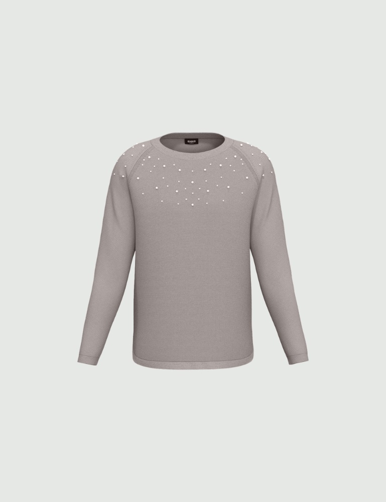 Pearl-adorned sweater - Emme - 5