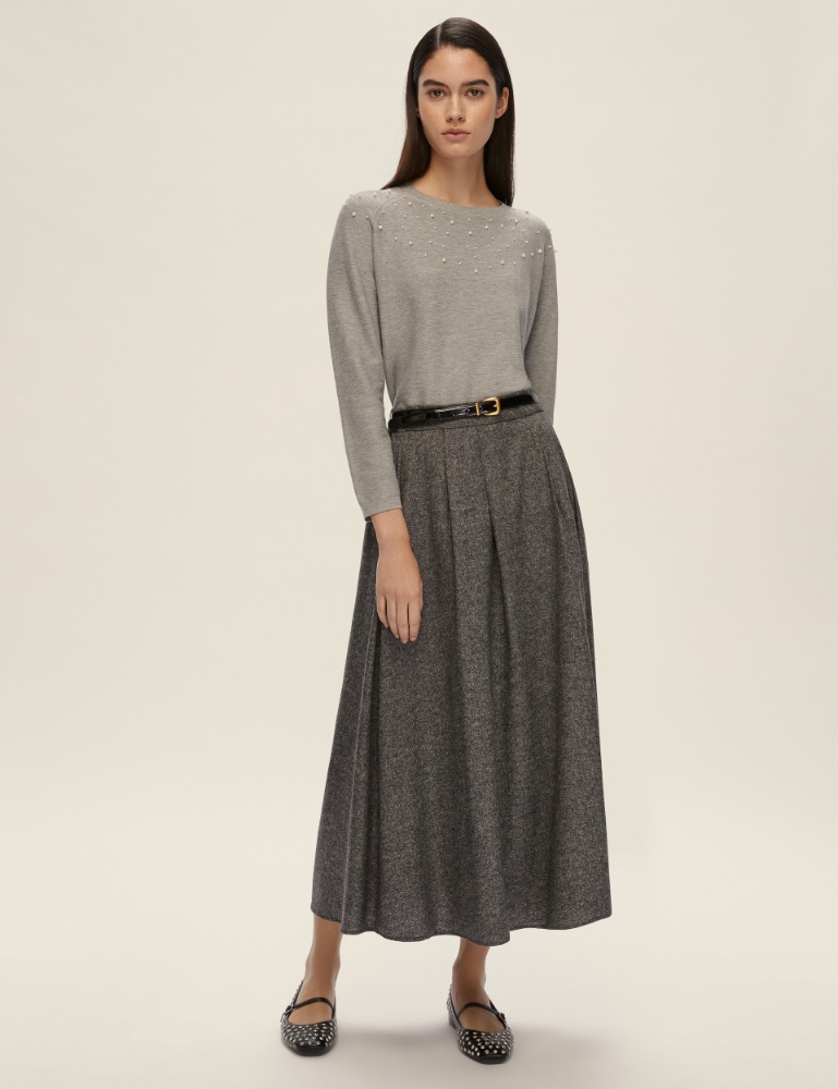 Pearl-adorned sweater - Emme - 2