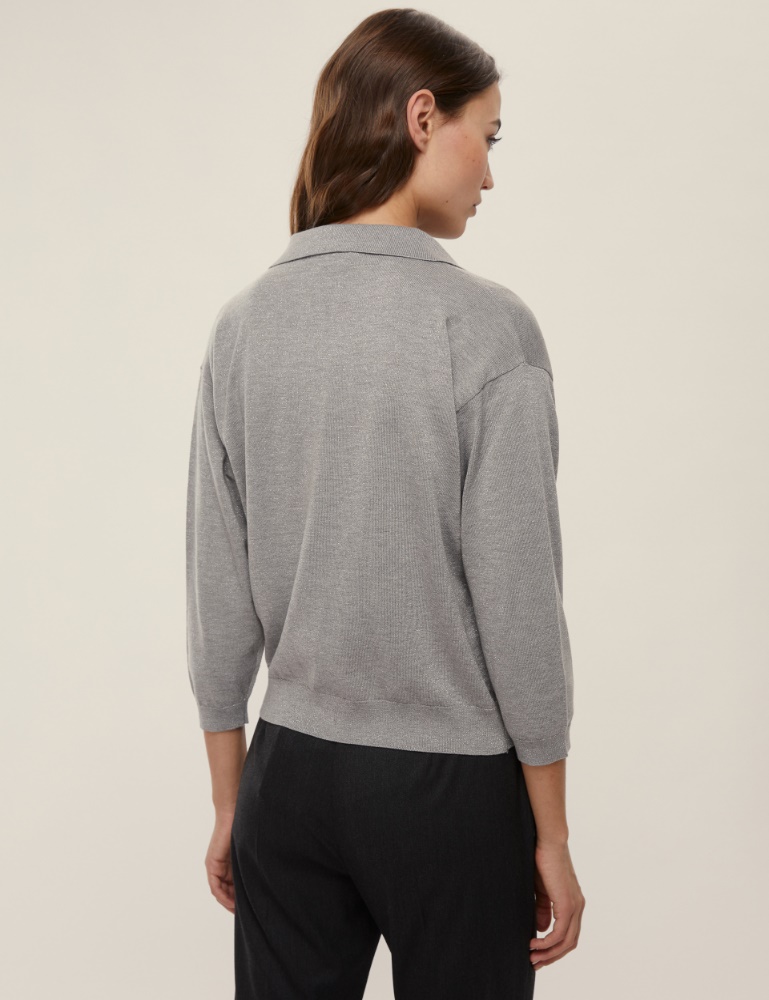 Lurex-embellished oversized sweater - Emme - 3