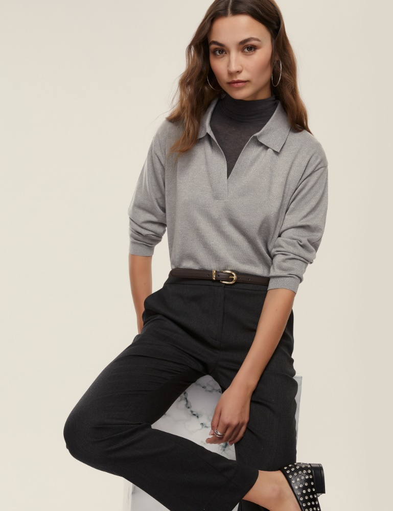 Lurex-embellished oversized sweater - Emme