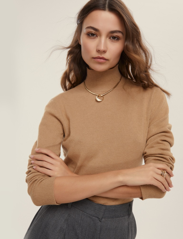 Cashmere-blend funnel-neck sweater - Emme
