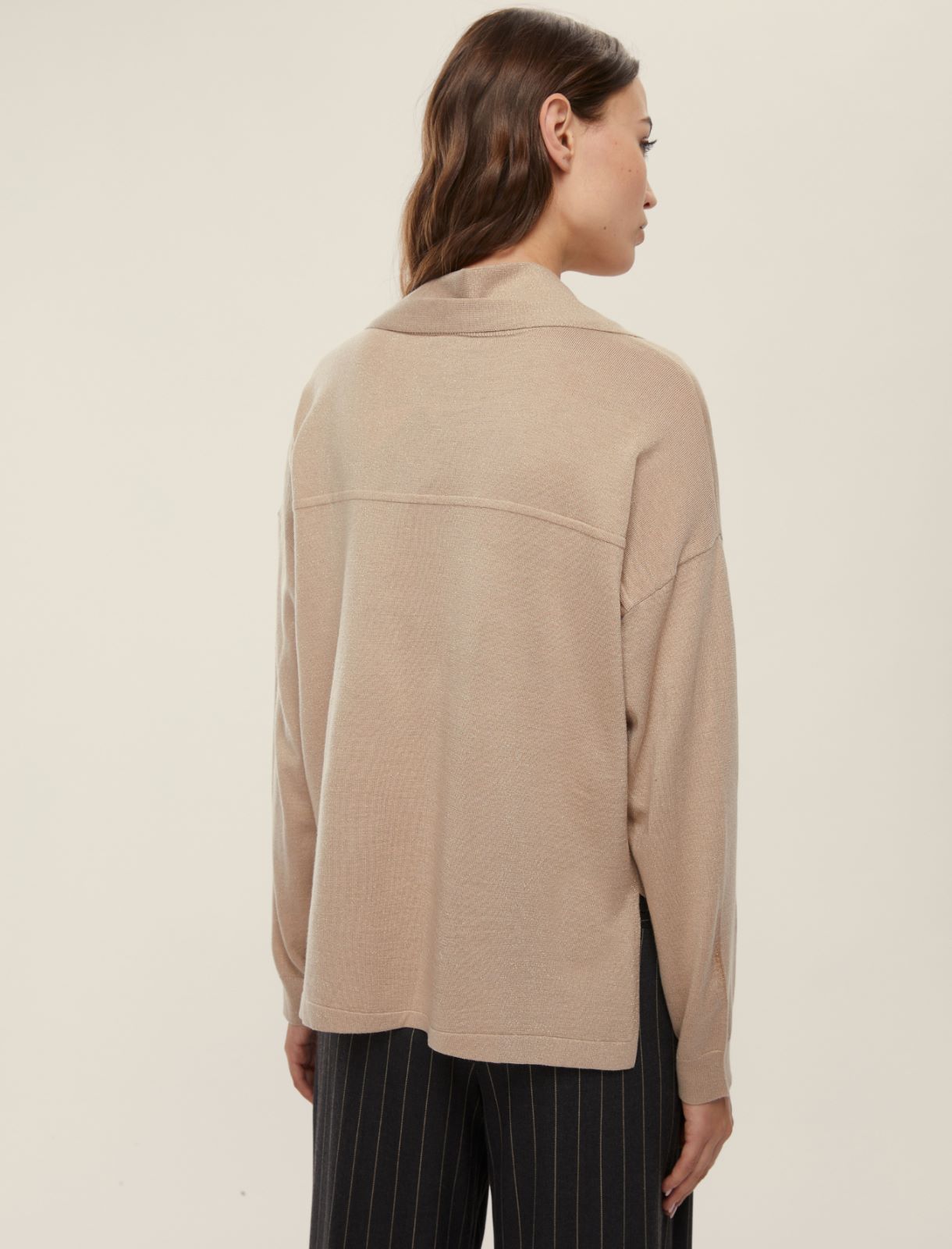 Oversized sweater with scarf detail - BEIGE - Emme - 2
