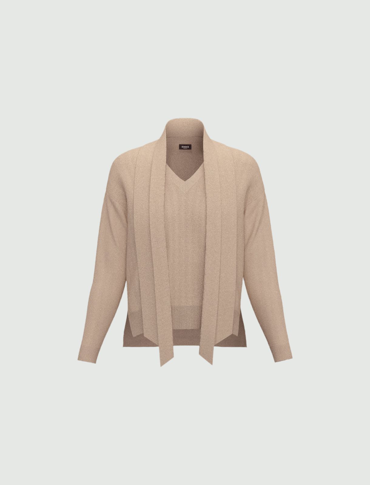 Oversized sweater with scarf detail - BEIGE - Emme - 5