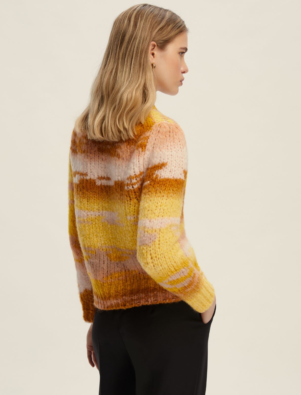 Multicoloured-yarn sweater - YELLOW - Emme - 2