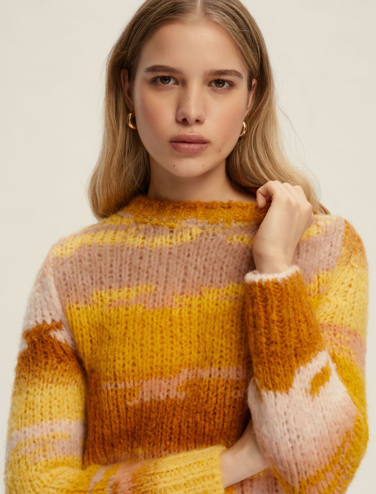 Multicoloured-yarn sweater - YELLOW - Emme - 4