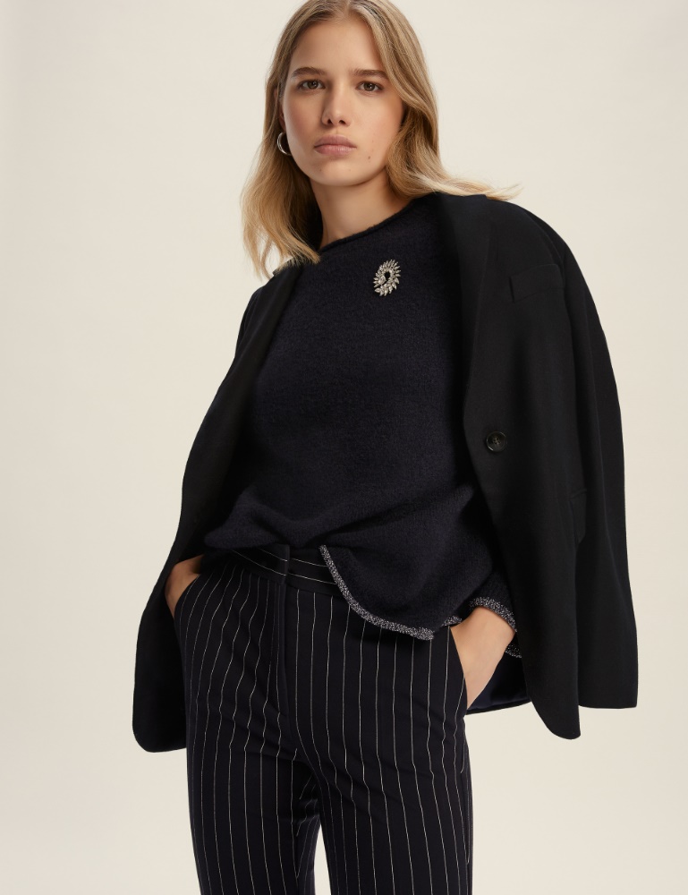 Lurex-embellished flared sweater - Emme