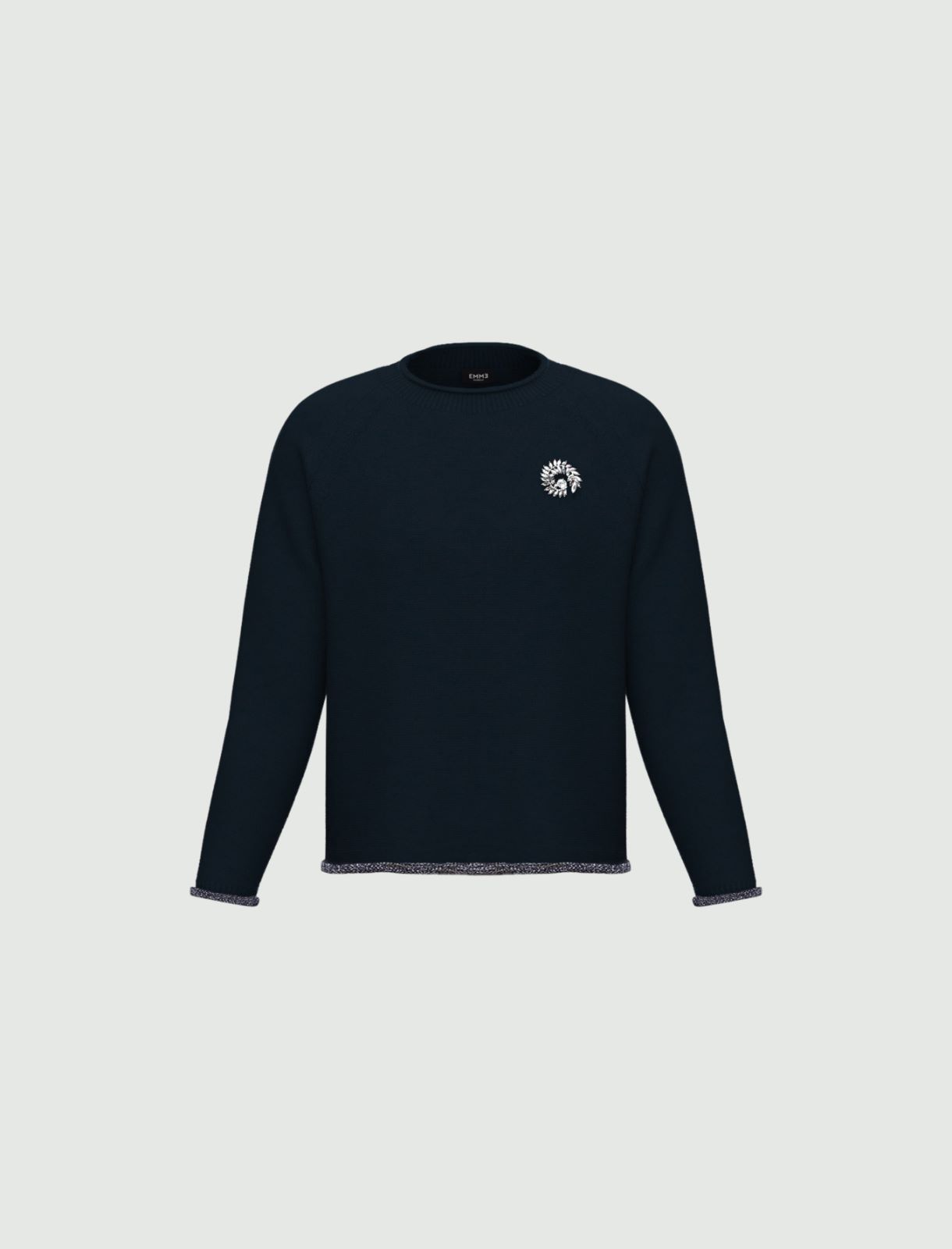 Lurex-embellished flared sweater - NAVY - Emme - 5