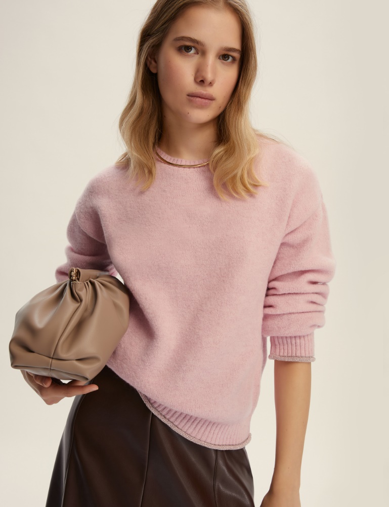 Lurex-embellished straight sweater - Emme