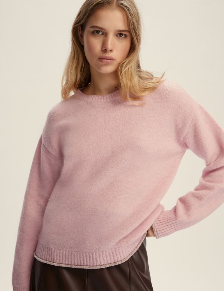 Lurex-embellished straight sweater - Emme - 4