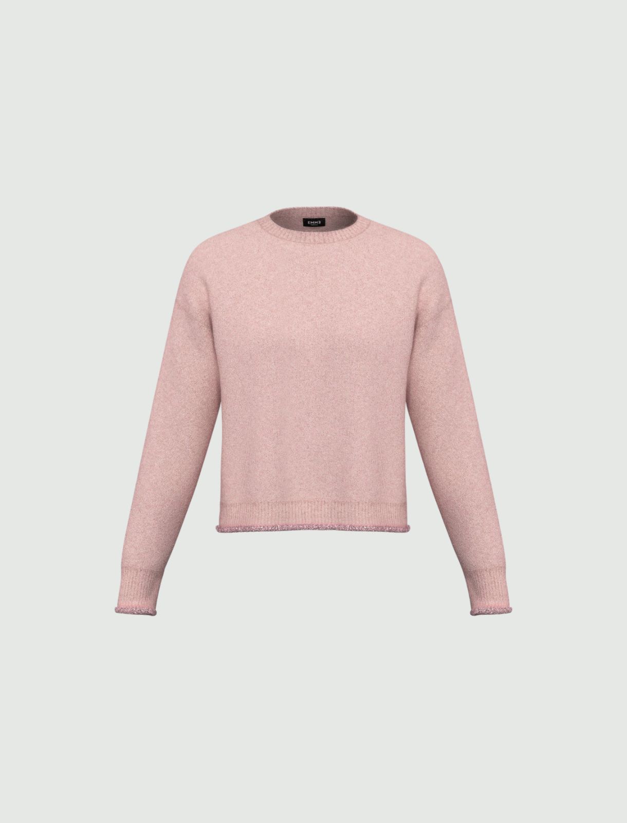 Lurex-embellished straight sweater - PINK - Emme - 5