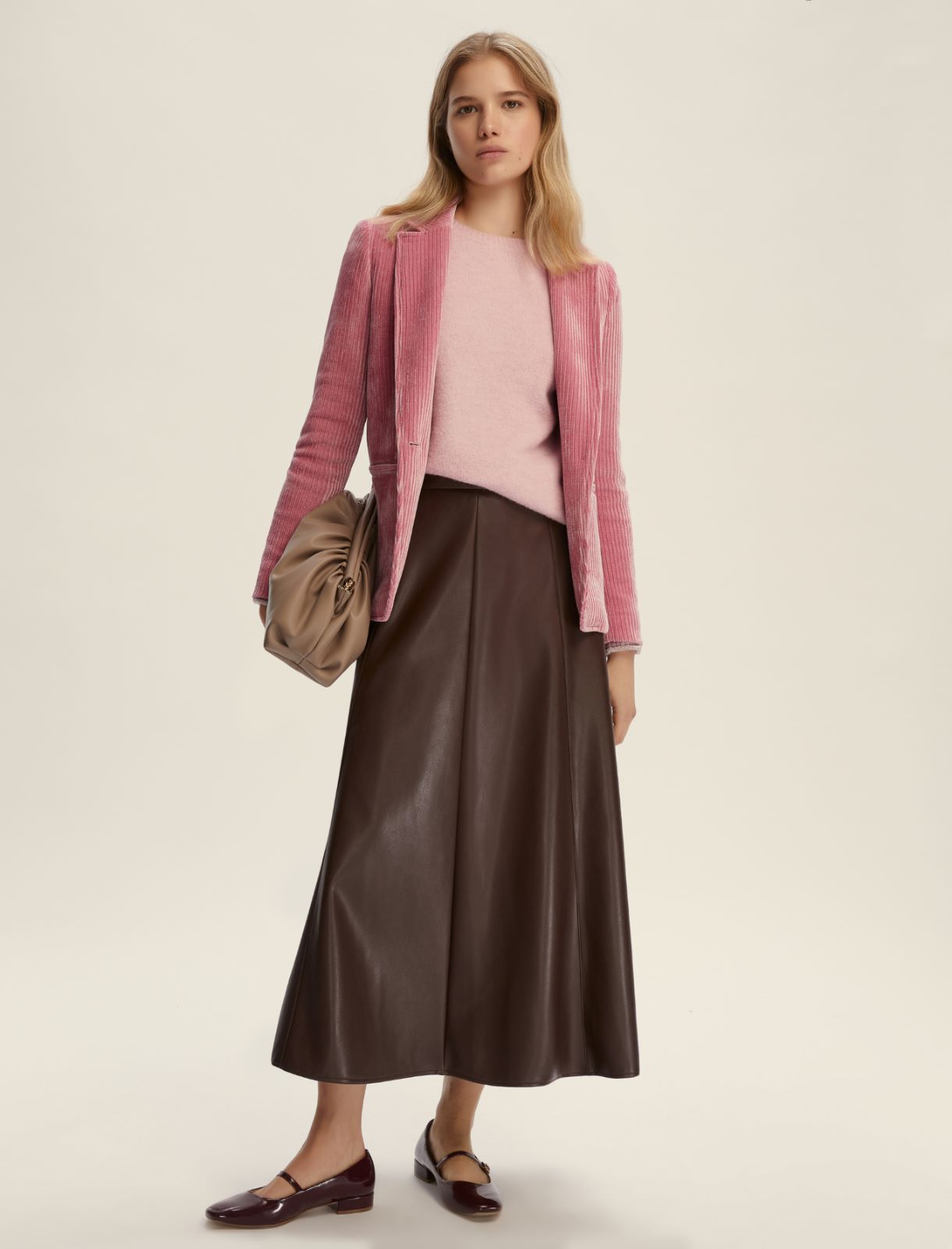 Lurex-embellished straight sweater - PINK - Emme