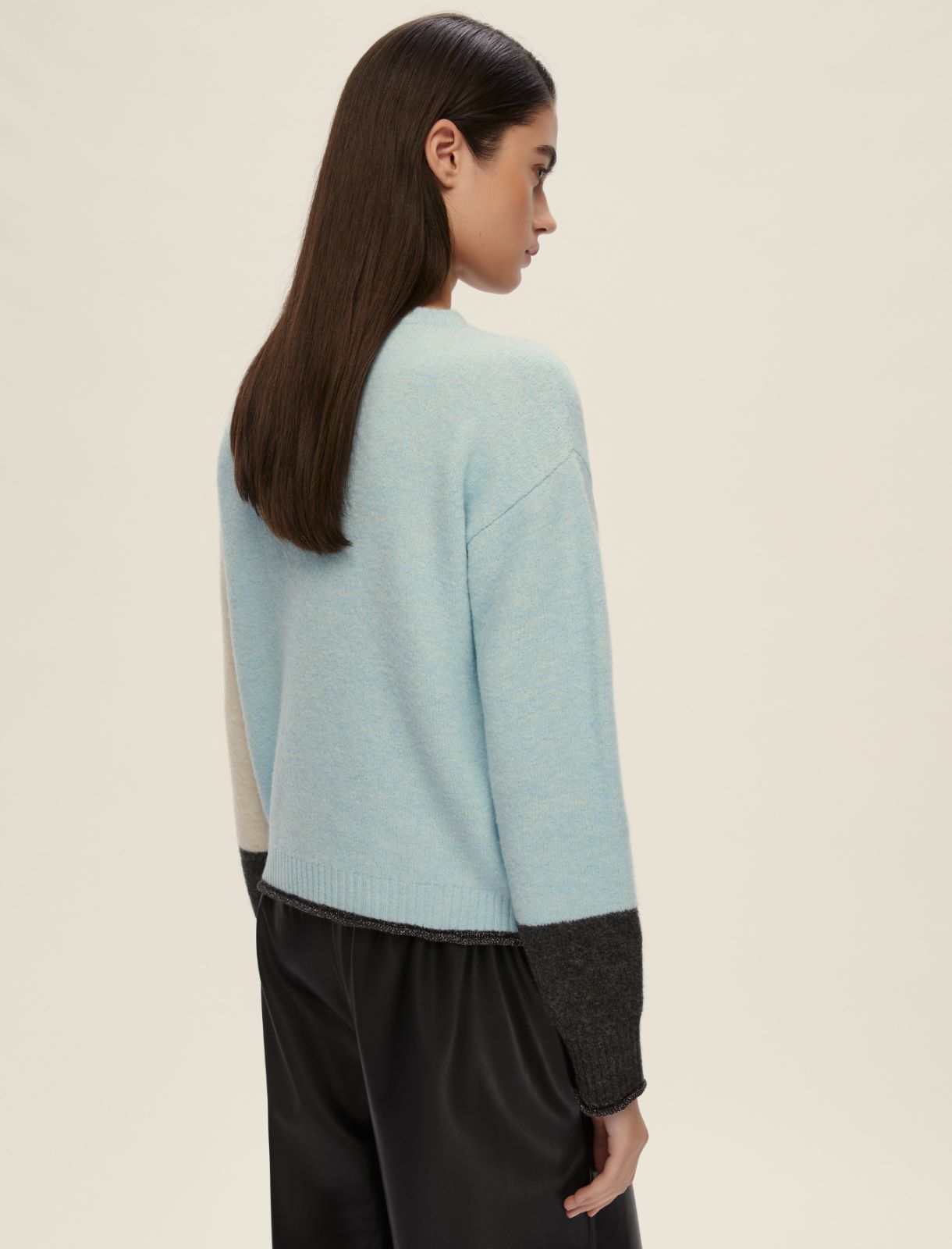Maglia dritta con lurex - AZZURRO - Emme - 2