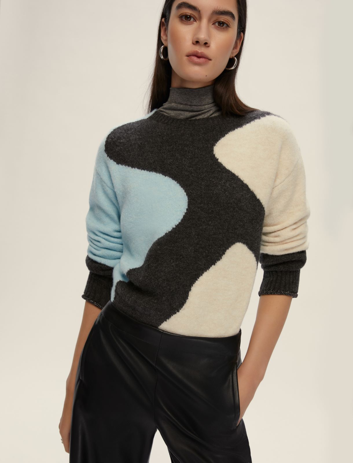 Maglia dritta con lurex - AZZURRO - Emme - 3