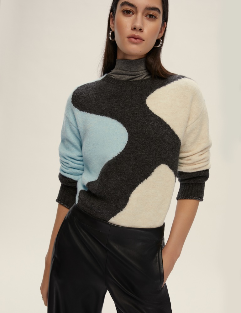 Lurex-embellished straight sweater - Emme