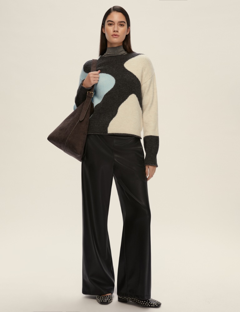 Maglia dritta con lurex - AZZURRO