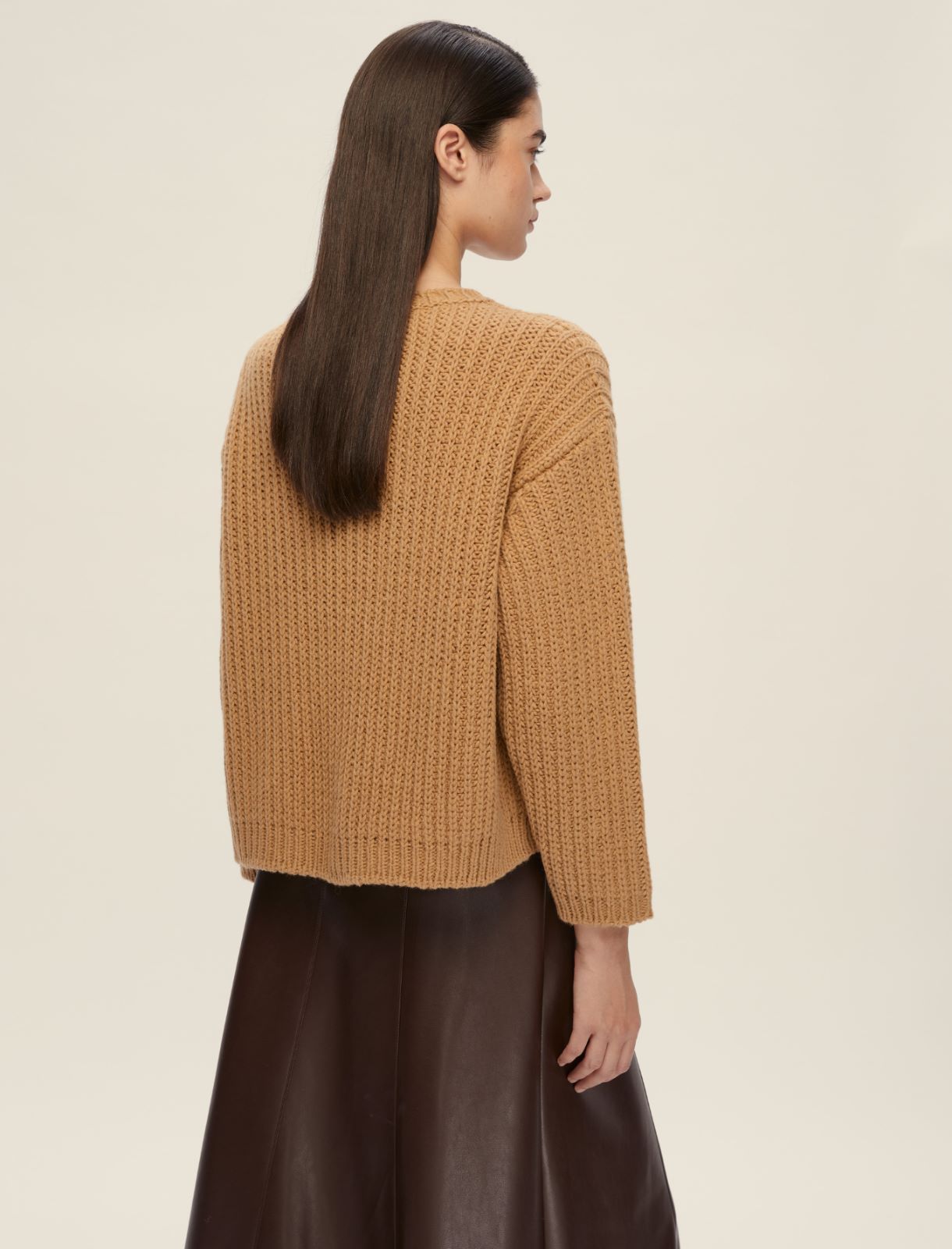 Sweater with side fringe detail - CAMEL - Emme - 2