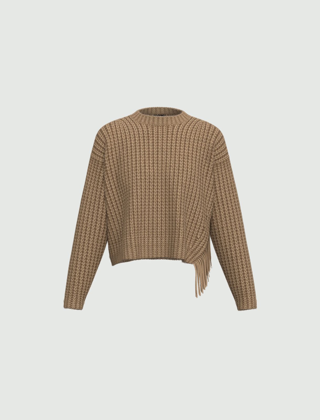 Sweater with side fringe detail - CAMEL - Emme - 5