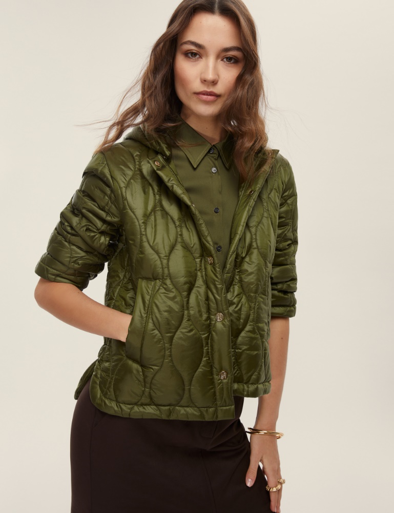 Short jacket in water-repellent quilted fabric - Emme