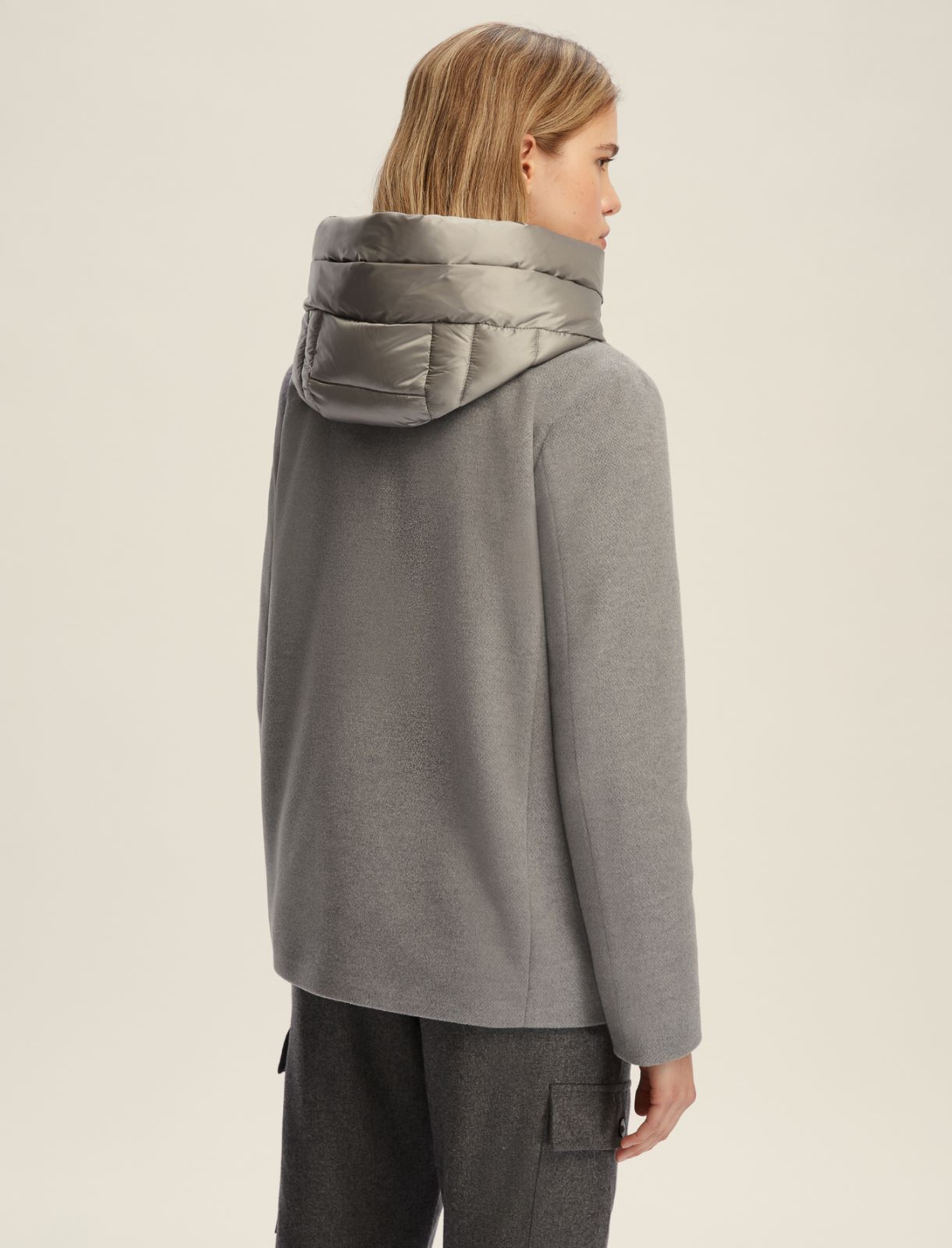 Giaccone imbottito in panno soft - GRIGIO CHIARO - Emme - 2