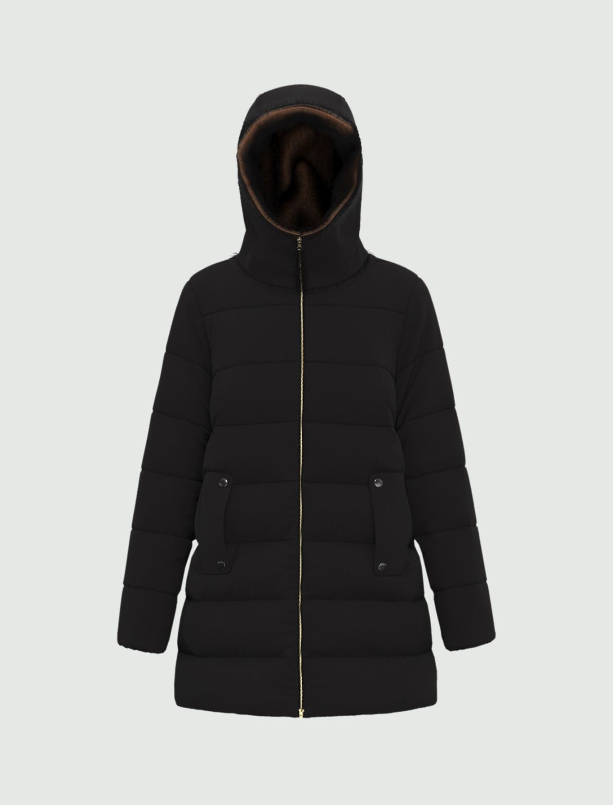 Piumino lungo in taffetà - NERO - Emme - 5