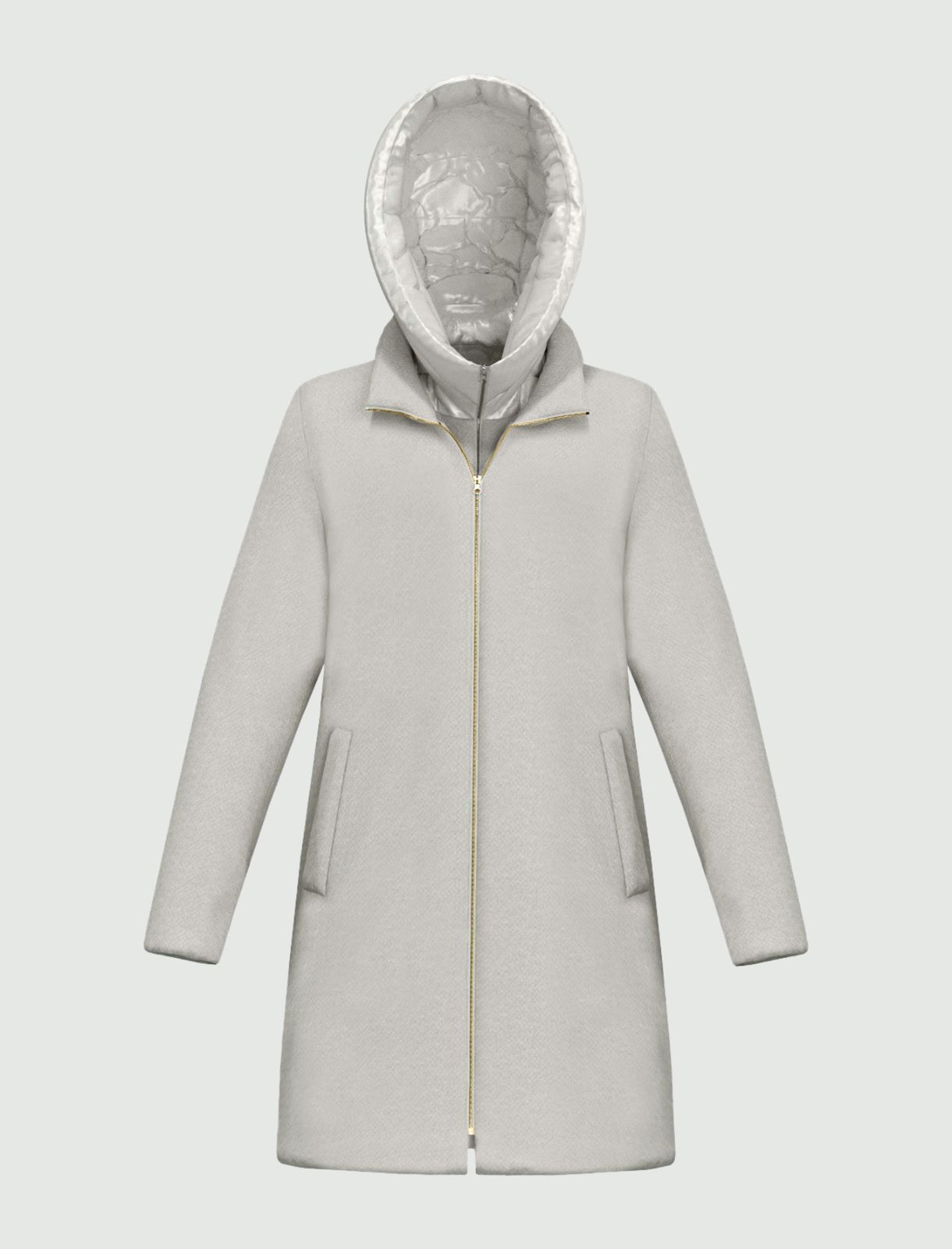 Heavy jacket in soft padded cloth - DUST BLUE - Emme - 5