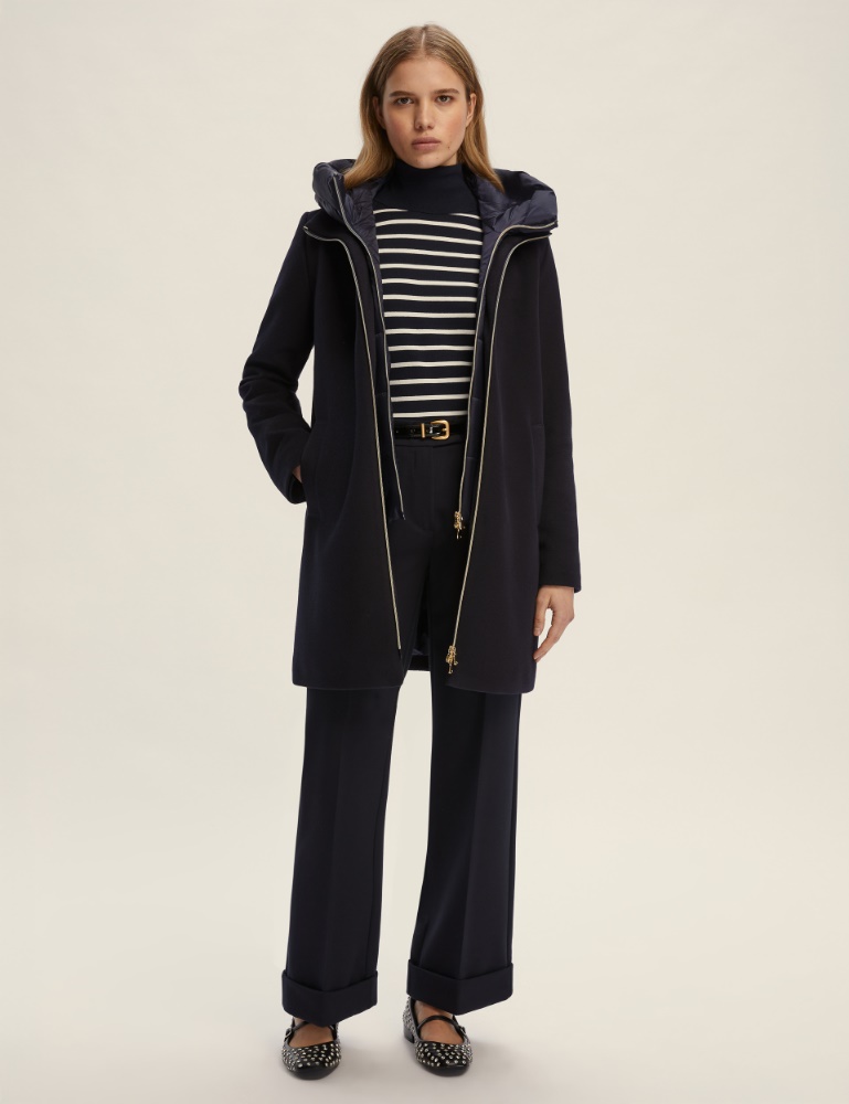 Giaccone in panno soft imbottito - BLU NOTTE