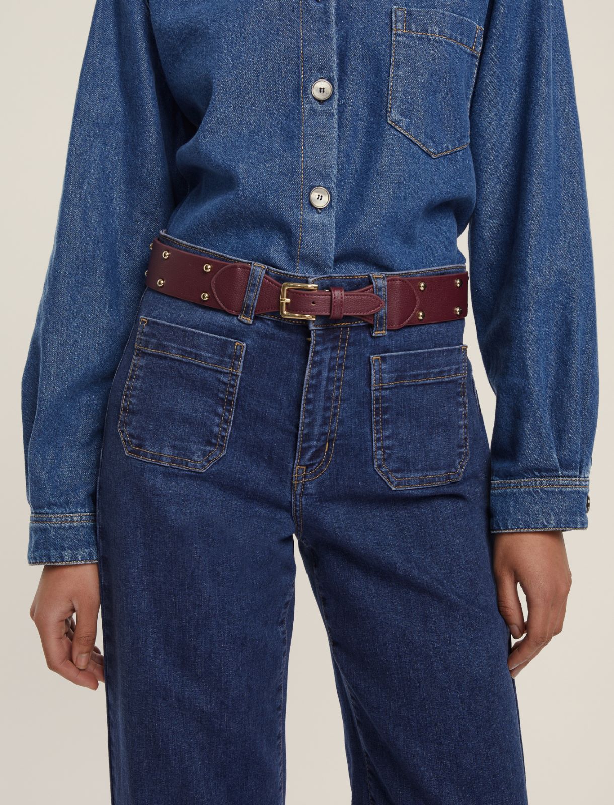 Studded belt - BORDEAUX - Emme
