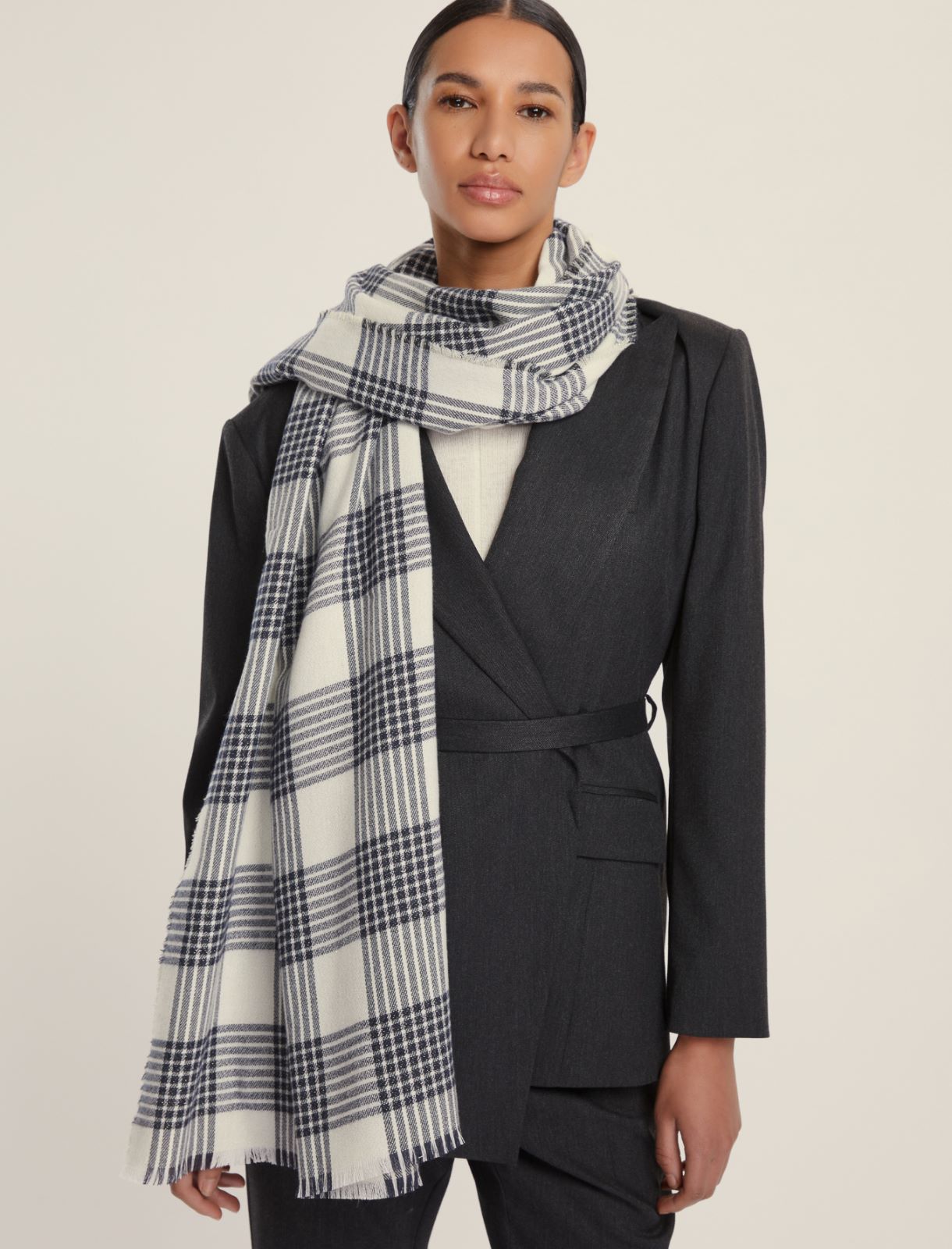 Lurex yarn stole - LIGHT GREY - Emme