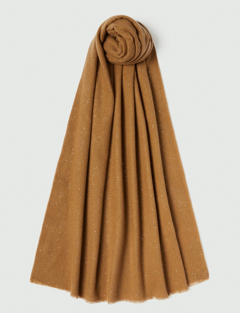 Lurex yarn-embellished fringed stole - Emme - 2