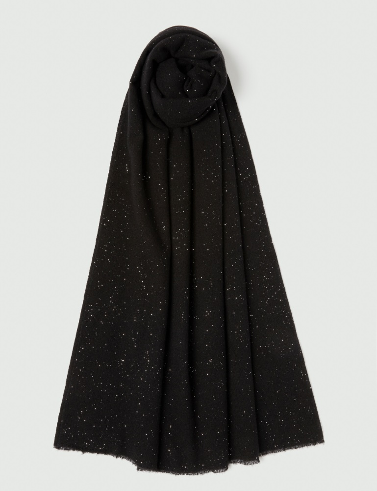 Lurex yarn-embellished fringed stole - Emme - 2