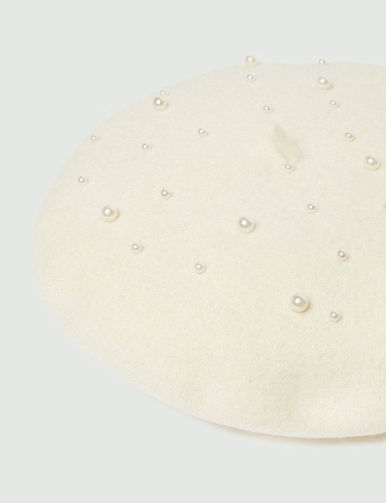 Pearl-adorned beret - Emme - 3