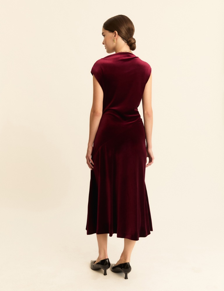 Stretch velvet midi dress - Emme - 5