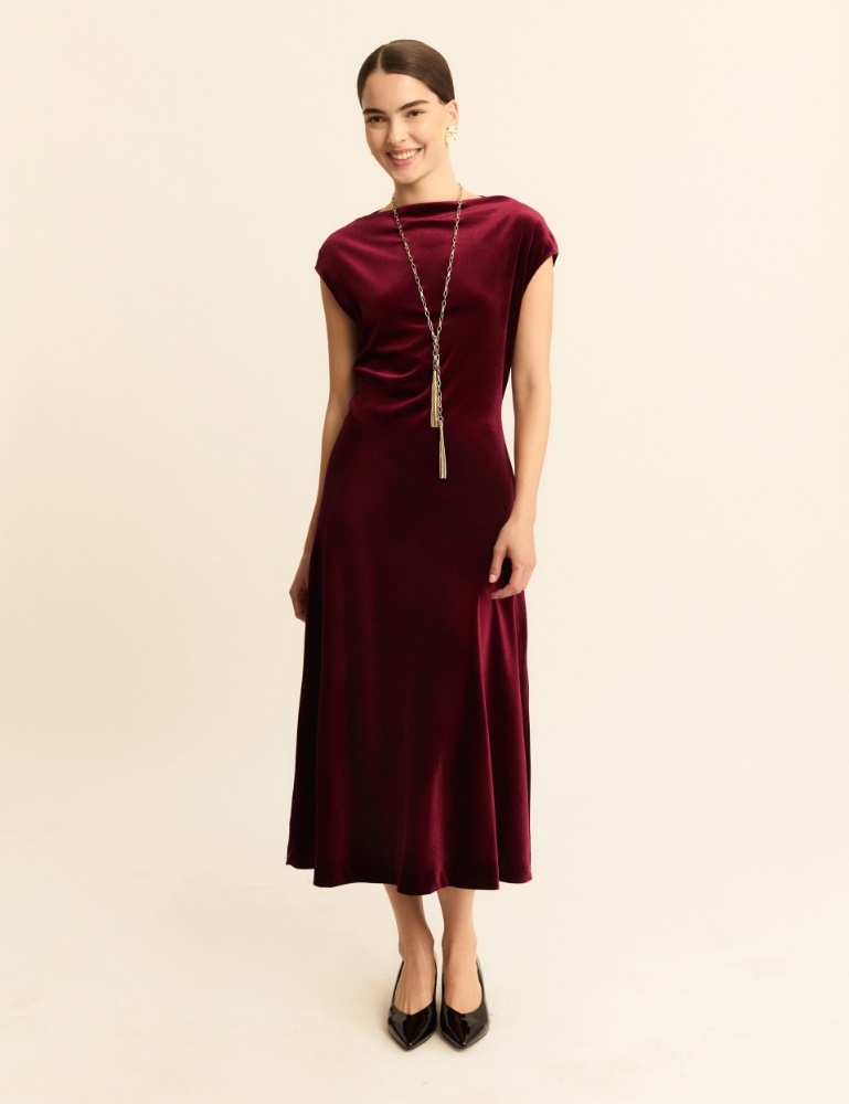 Stretch velvet midi dress - Emme - 4