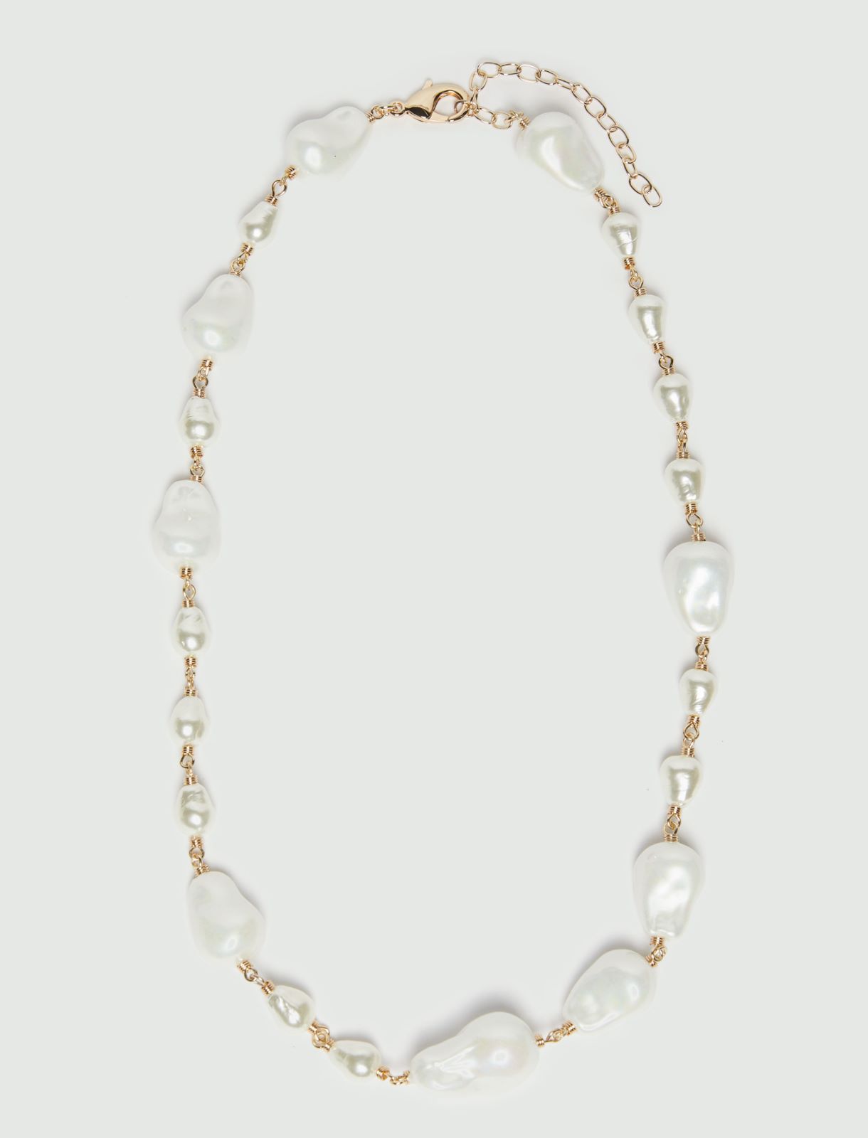 Bejewelled pearl necklace - IVORY - Emme - 2