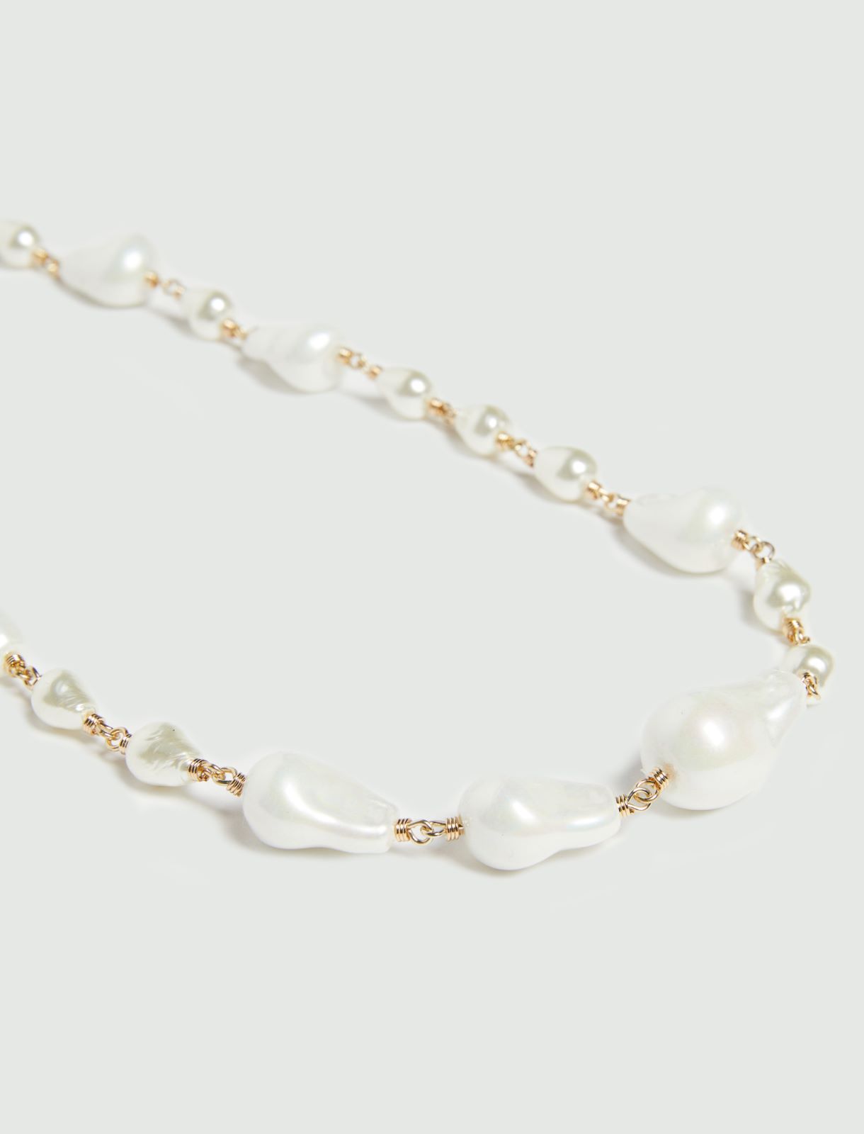 Bejewelled pearl necklace - IVORY - Emme - 3