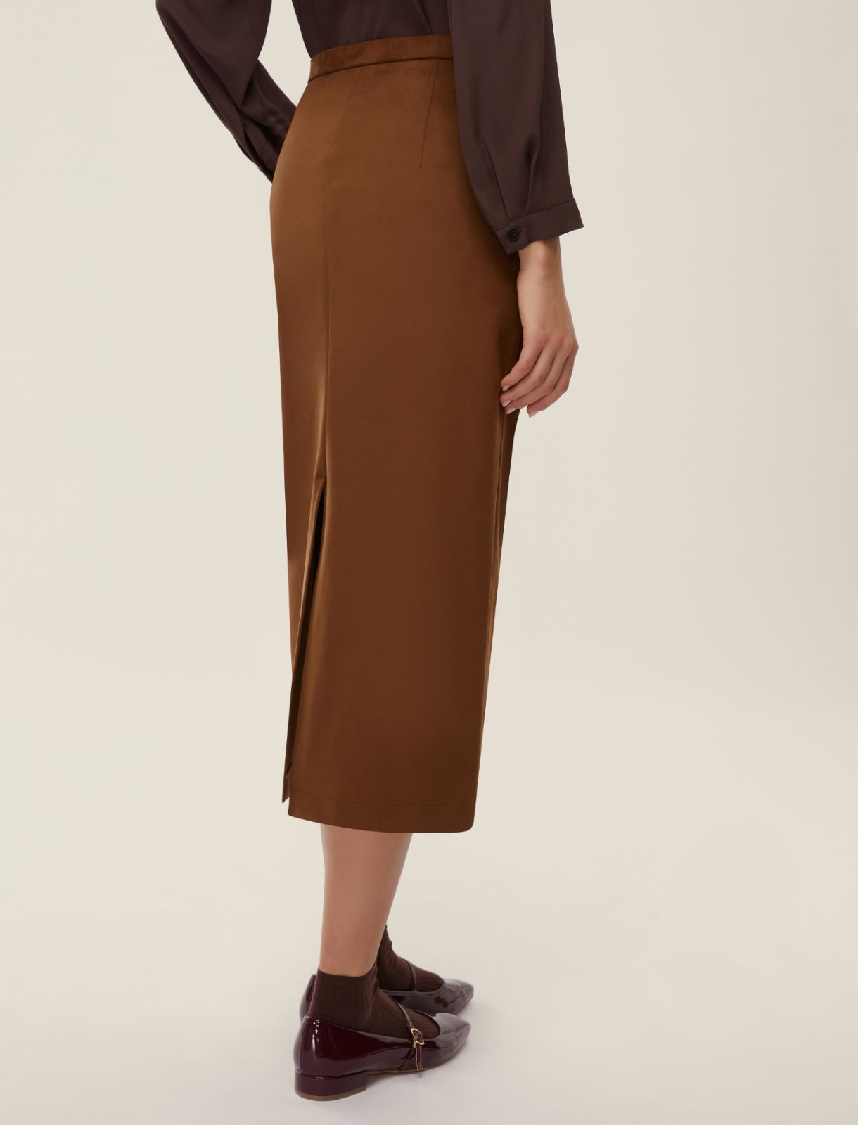 Gonna a tubino stretch - CIOCCOLATO - Emme - 2