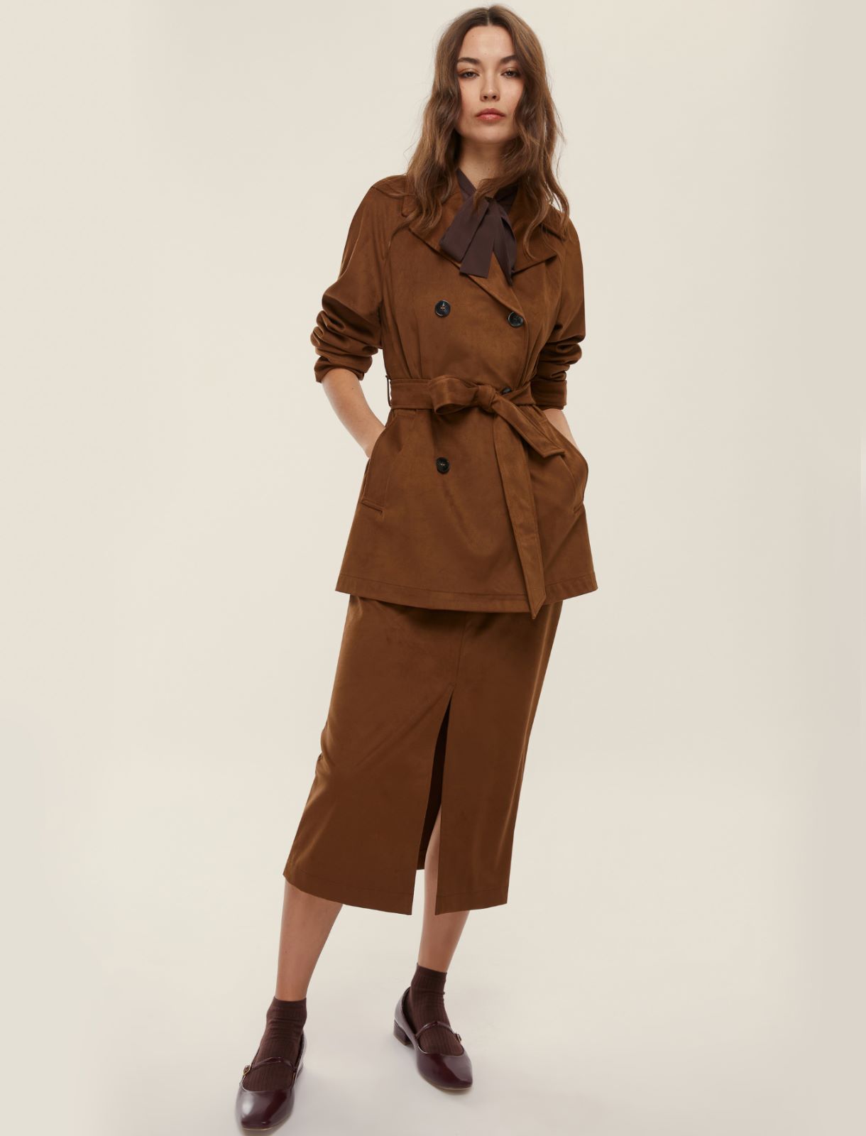 Gonna a tubino stretch - CIOCCOLATO - Emme - 3