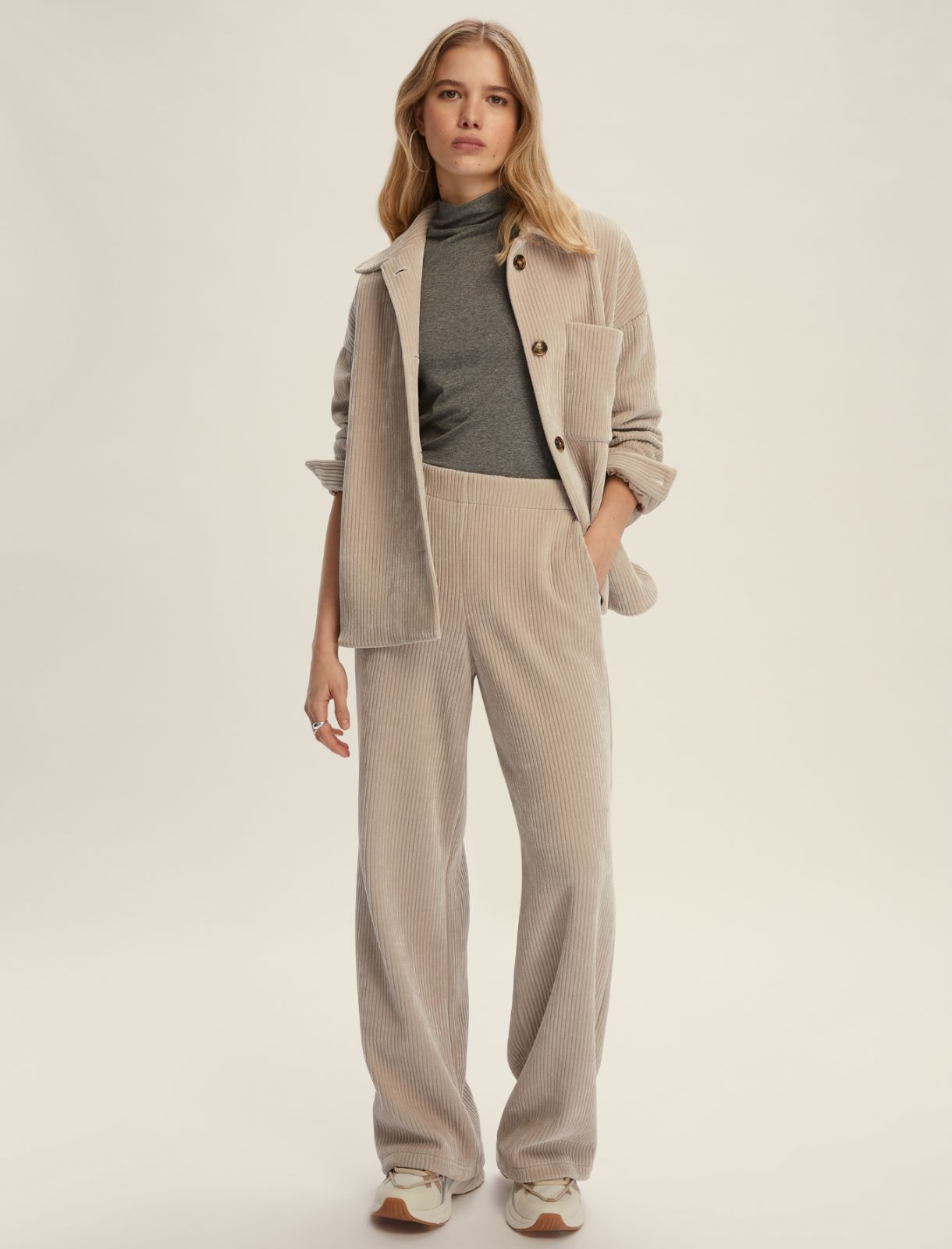 Pantalone in velluto a coste - BIANCO SPORCO - Emme - 3