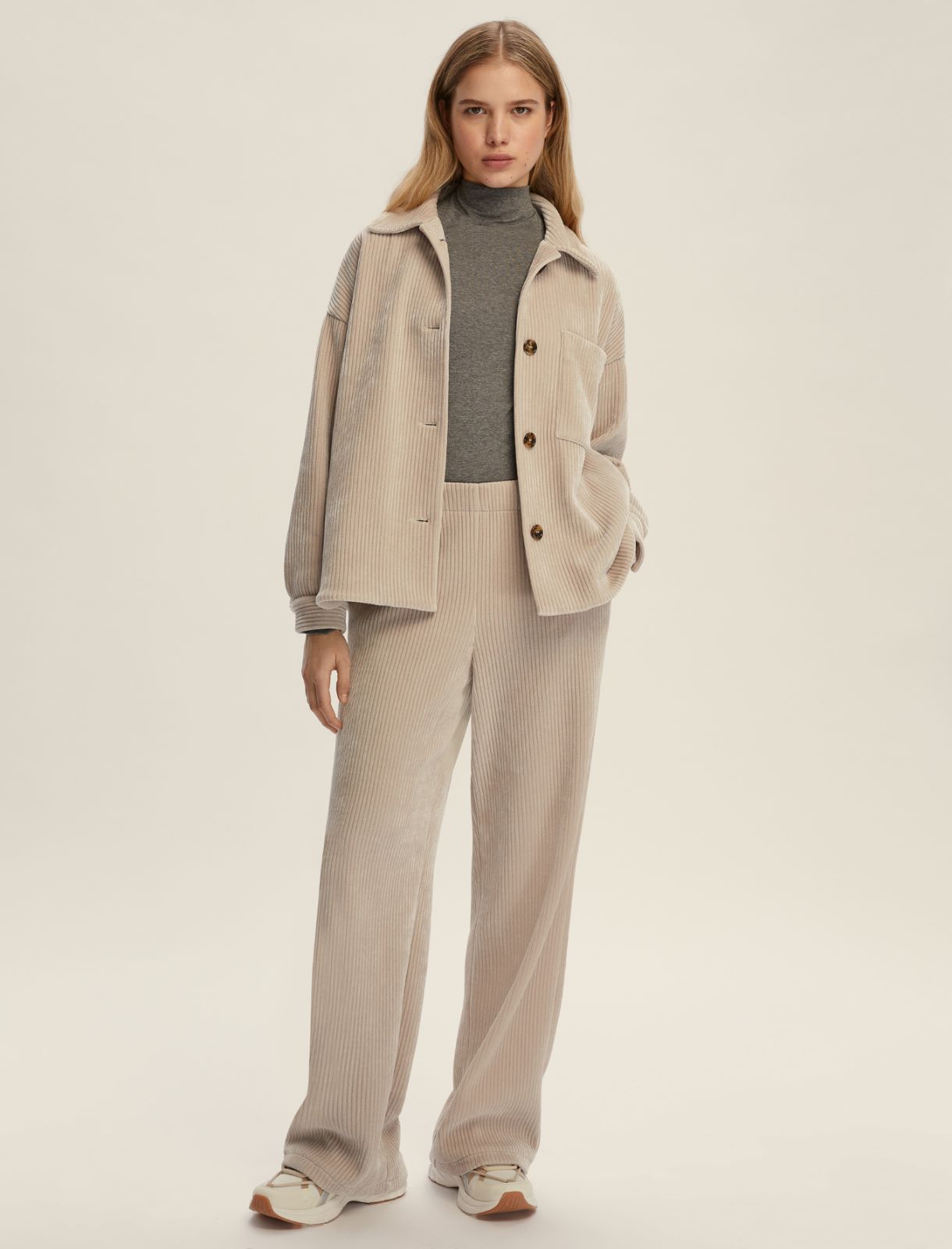 Pantalone in velluto a coste - BIANCO SPORCO - Emme
