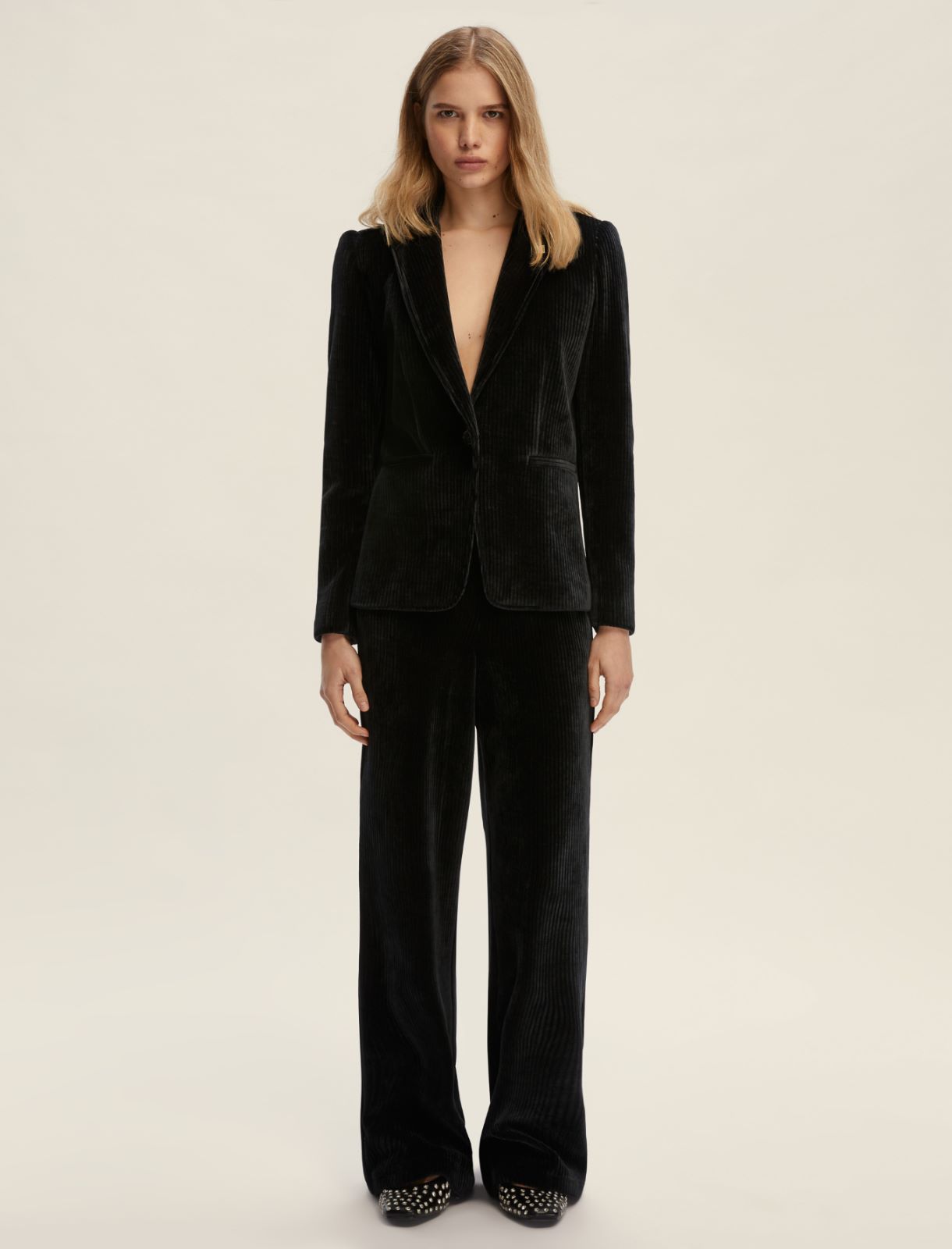 Pantalone in velluto a coste - ANTRACITE - Emme