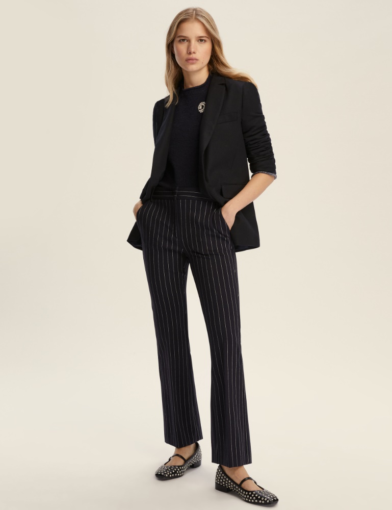 Pantalone gessato flare - Emme - 5