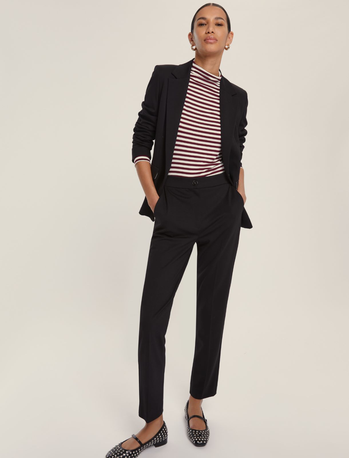 Pantalone a sigaretta in jersey - NERO - Emme - 3