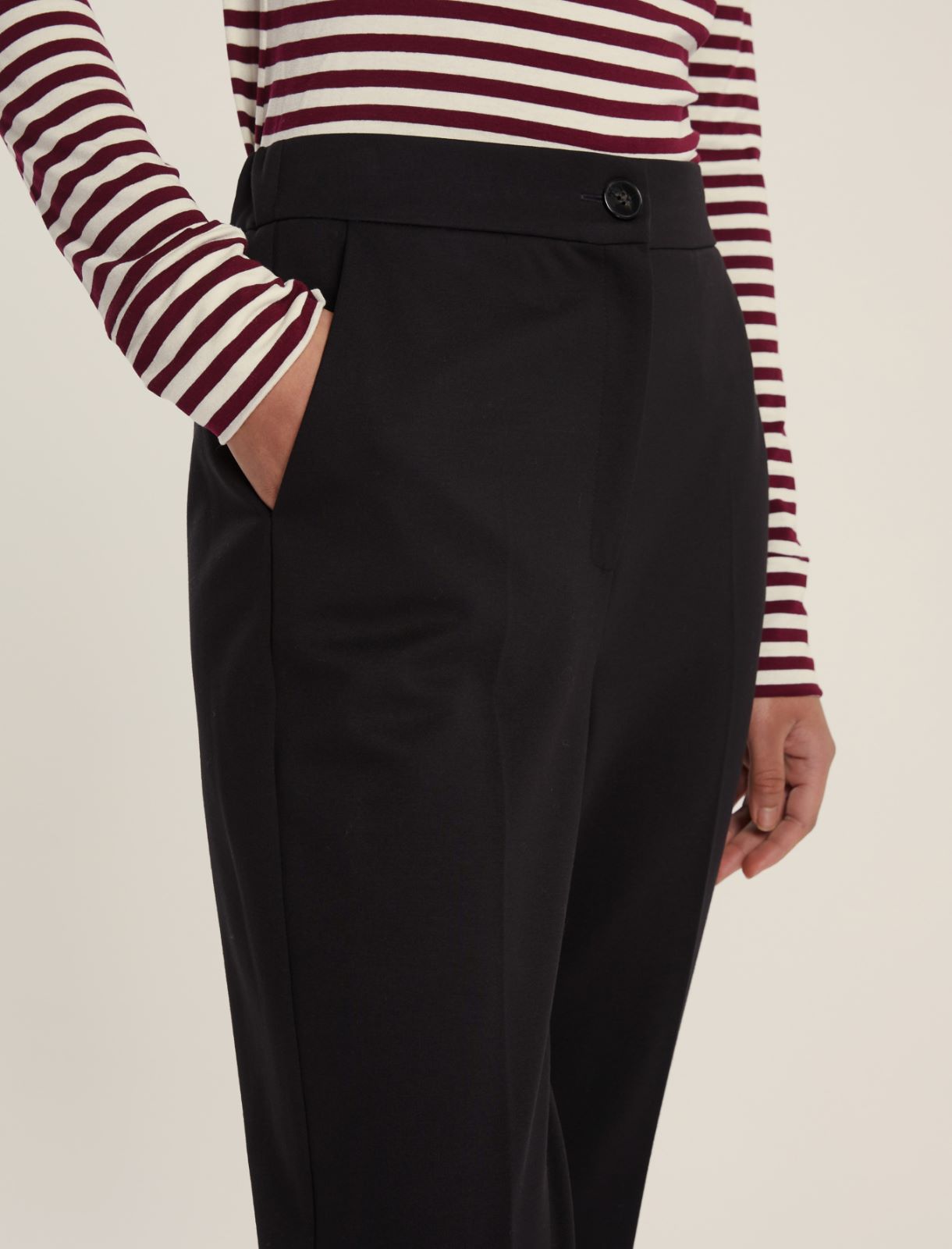 Pantalone a sigaretta in jersey - NERO - Emme - 4