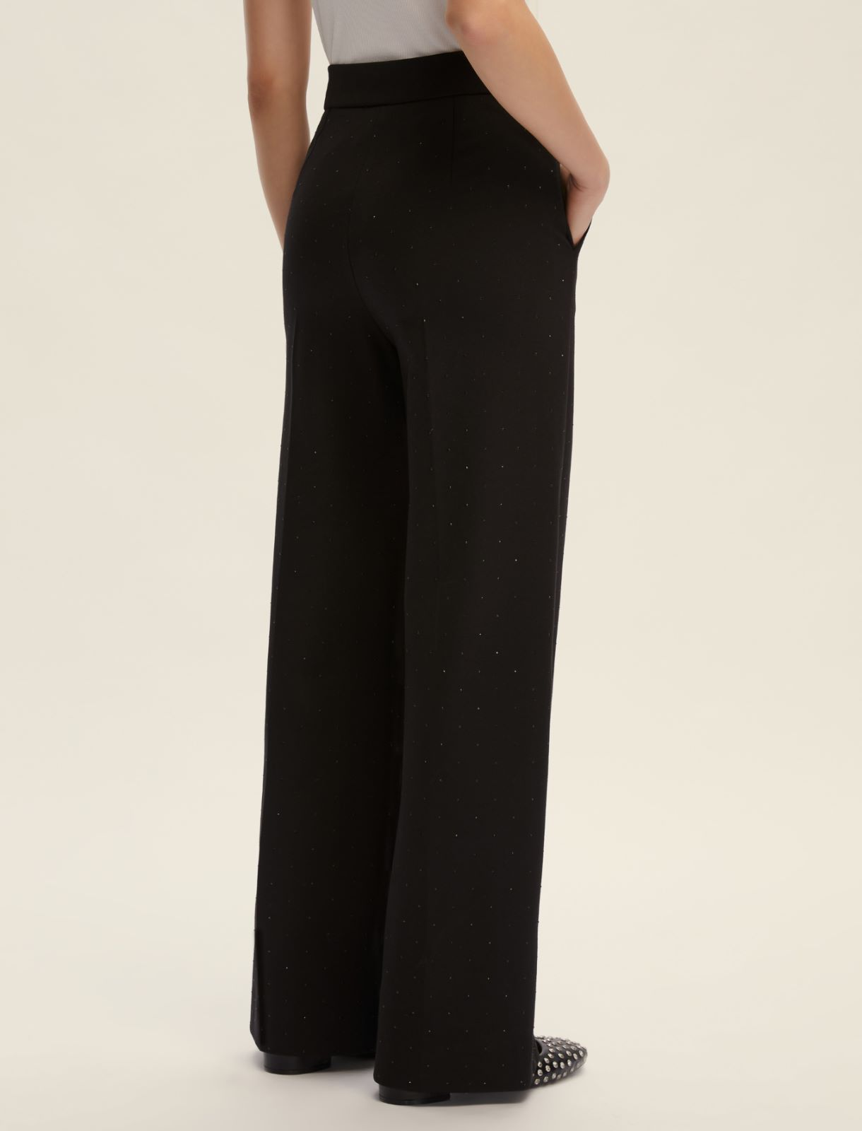 Pantaloni dritti stretch - NERO - Emme - 2