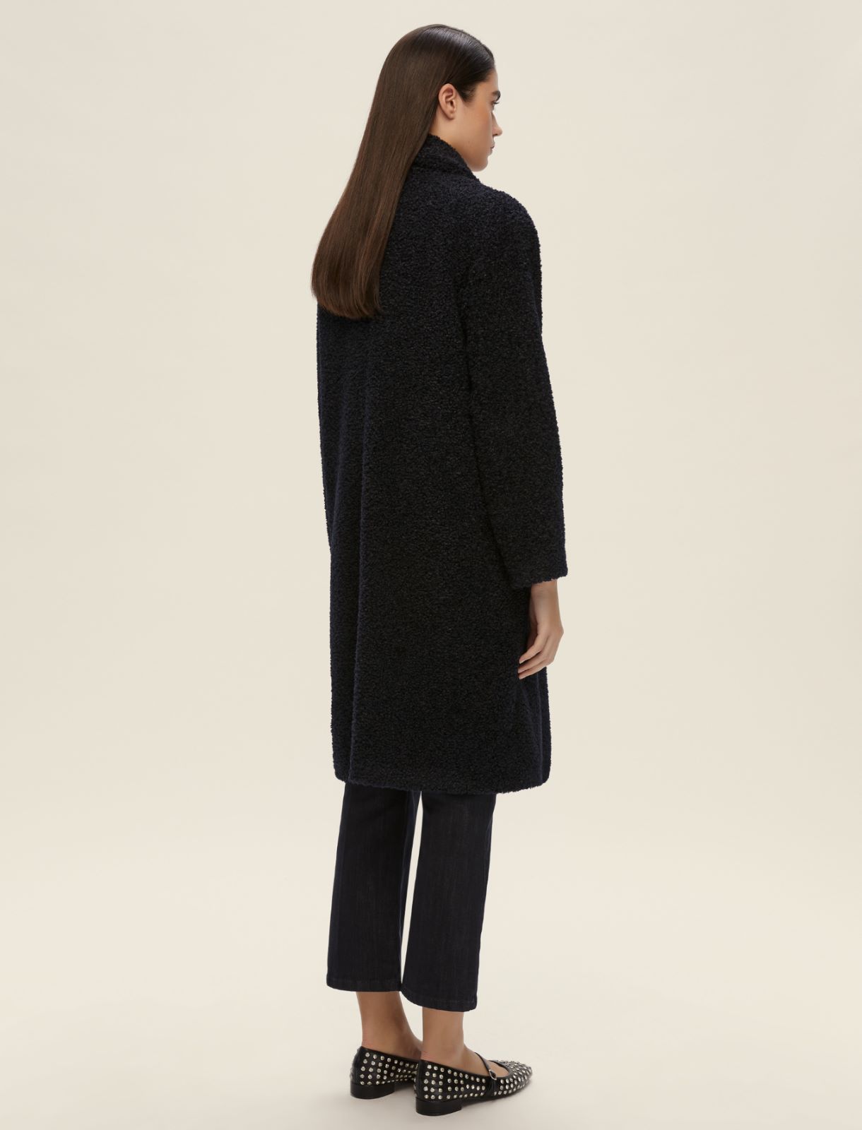 Oversized jersey bouclé coat - MIDNIGHTBLUE - Emme - 2