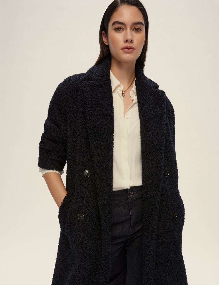 Oversized jersey bouclé coat - Emme