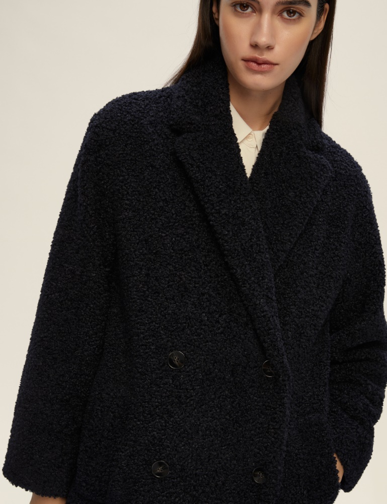 Oversized jersey bouclé coat - Emme - 4