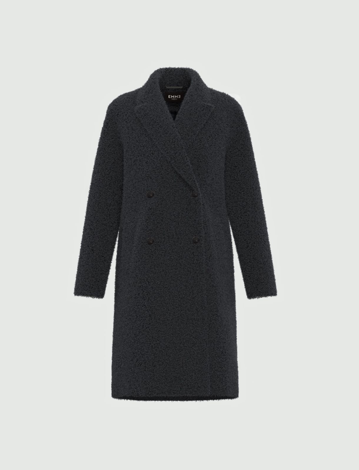 Oversized jersey bouclé coat - MIDNIGHTBLUE - Emme - 5
